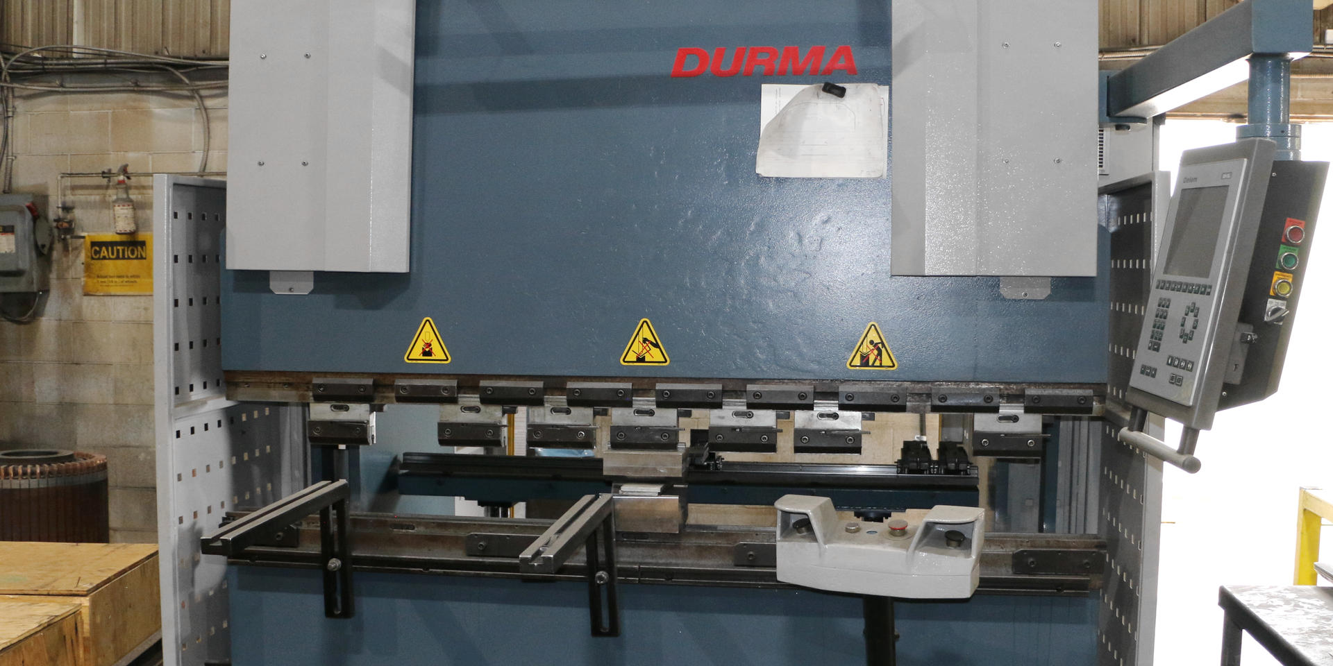CNC brake for fabrication of smaller components. Durma Press at ADJ Industries facility.
